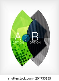 Option infographic presentation layout made of glossy geometric elements
