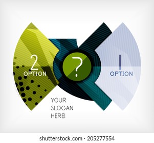 Option infographic presentation layout made of glossy geometric elements