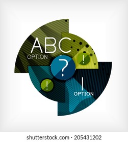 Option infographic presentation layout made of glossy geometric elements