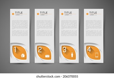 option infographic vertical banners with icons, design template