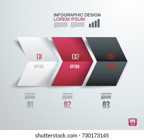Option line by arrow segments, origami style. Vector illustration. Can be used for workflow layout, , diagram, nfographics, number options, step up banners, web design.