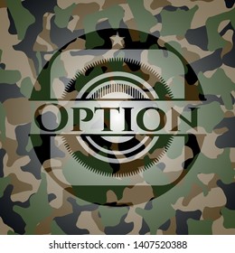 Option on camo texture. Vector Illustration. Detailed.