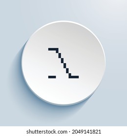 diseño de icono de píxel. Forma de círculo de estilo de botón aislada en fondo blanco. Ilustración del vector