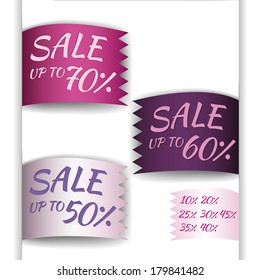 option ribbon with zigzag edge - purple tone, sale up to