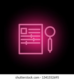 Option, searchneon icon can be used to illustrate topics about SEO optimization, data analytics, website performace - Vector