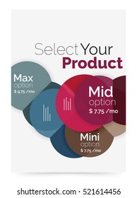 Option select infographic banner. Brochure - flyer, presentation or web design background