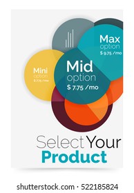 Option select infographic banner. Brochure - flyer, presentation or web design background