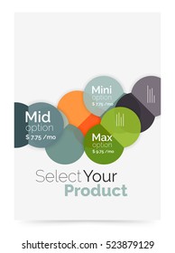 Option select infographic banner. Brochure - flyer, presentation or web design background