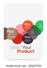 Option select infographic banner. Brochure - flyer, presentation or web design background