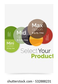 Option select infographic banner. Brochure - flyer, presentation or web design background