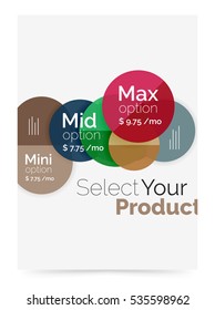 Option select infographic banner. Brochure - flyer, presentation or web design background