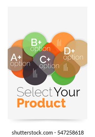 Option select infographic banner. Brochure - flyer, presentation or web design background