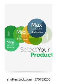 Option select infographic banner. Brochure - flyer, presentation or web design background