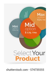 Option select infographic banner. Brochure - flyer, presentation or web design background