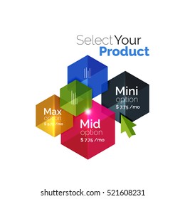 Option select template. Vector background for business brochure or flyer, presentation and web design navigation layout