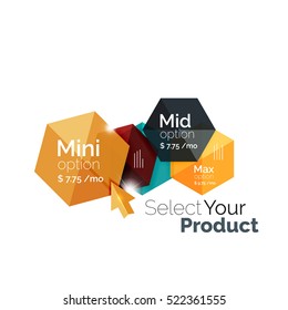 Option select template. Vector background for business brochure or flyer, presentation and web design navigation layout