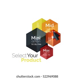 Option select template. Vector background for business brochure or flyer, presentation and web design navigation layout