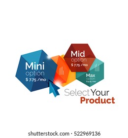 Option select template. Vector background for business brochure or flyer, presentation and web design navigation layout