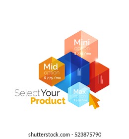 Option select template. Vector background for business brochure or flyer, presentation and web design navigation layout
