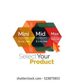 Option select template. Vector background for business brochure or flyer, presentation and web design navigation layout