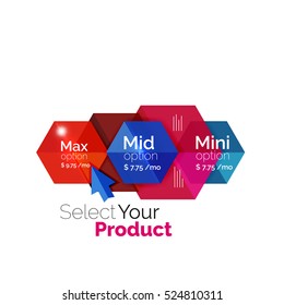 Option select template. Vector background for business brochure or flyer, presentation and web design navigation layout