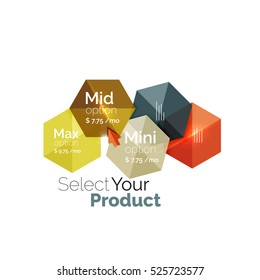 Option select template. Vector background for business brochure or flyer, presentation and web design navigation layout