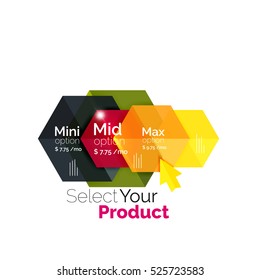 Option select template. Vector background for business brochure or flyer, presentation and web design navigation layout