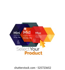 Option select template. Vector background for business brochure or flyer, presentation and web design navigation layout