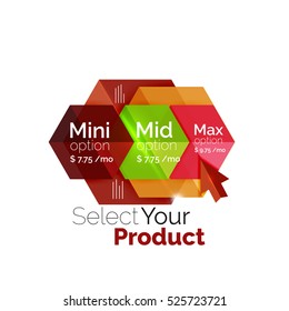 Option select template. Vector background for business brochure or flyer, presentation and web design navigation layout