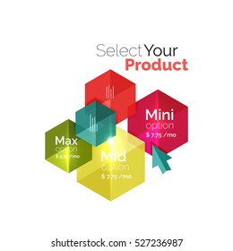 Option select template. Vector background for business brochure or flyer, presentation and web design navigation layout