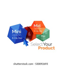 Option select template. Vector background for business brochure or flyer, presentation and web design navigation layout