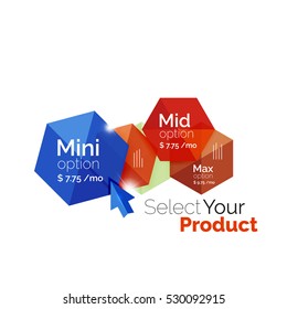 Option select template. Vector background for business brochure or flyer, presentation and web design navigation layout