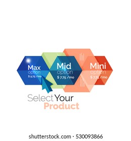 Option select template. Vector background for business brochure or flyer, presentation and web design navigation layout