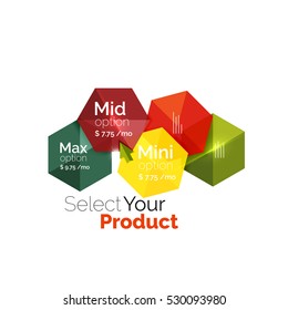 Option select template. Vector background for business brochure or flyer, presentation and web design navigation layout