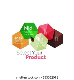 Option select template. Vector background for business brochure or flyer, presentation and web design navigation layout