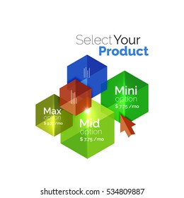 Option select template. Vector background for business brochure or flyer, presentation and web design navigation layout