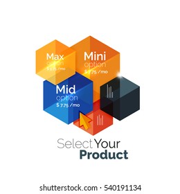 Option select template. Vector background for business brochure or flyer, presentation and web design navigation layout