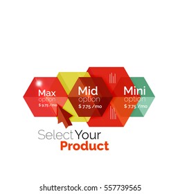 Option select template. Vector background for business brochure or flyer, presentation and web design navigation layout