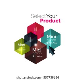 Option select template. Vector background for business brochure or flyer, presentation and web design navigation layout