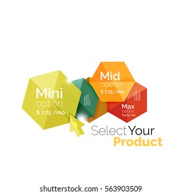Option select template. Vector background for business brochure or flyer, presentation and web design navigation layout