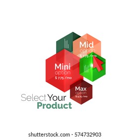Option select template. Vector background for business brochure or flyer, presentation and web design navigation layout