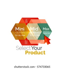 Option select template. Vector background for business brochure or flyer, presentation and web design navigation layout