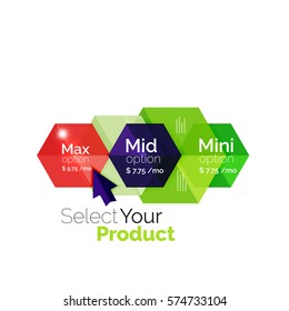 Option select template. Vector background for business brochure or flyer, presentation and web design navigation layout