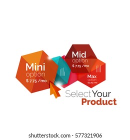 Option select template. Vector background for business brochure or flyer, presentation and web design navigation layout