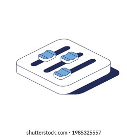 Option setting filter. Vector 3d line isometric, color web icons, new flat style. Creative design idea for infographics.