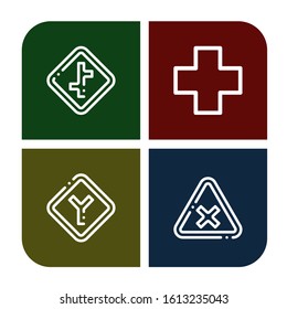 option simple icons set. Contains such icons as Crossroads, Cross, Junction, Intersection, can be used for web, mobile and logo