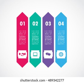 Option stand ribbon of arrow infographics business elements.