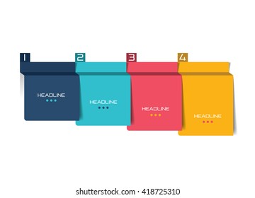 Option step by step schedule, tab, banner. Minimalistic vector design infographic.
