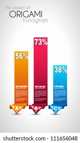 Option tag with origami paper style for infographics, brochure or business presentations. 4 different colors.