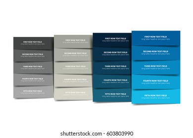 Option template, table, schedule, banner. Step by step infographic.